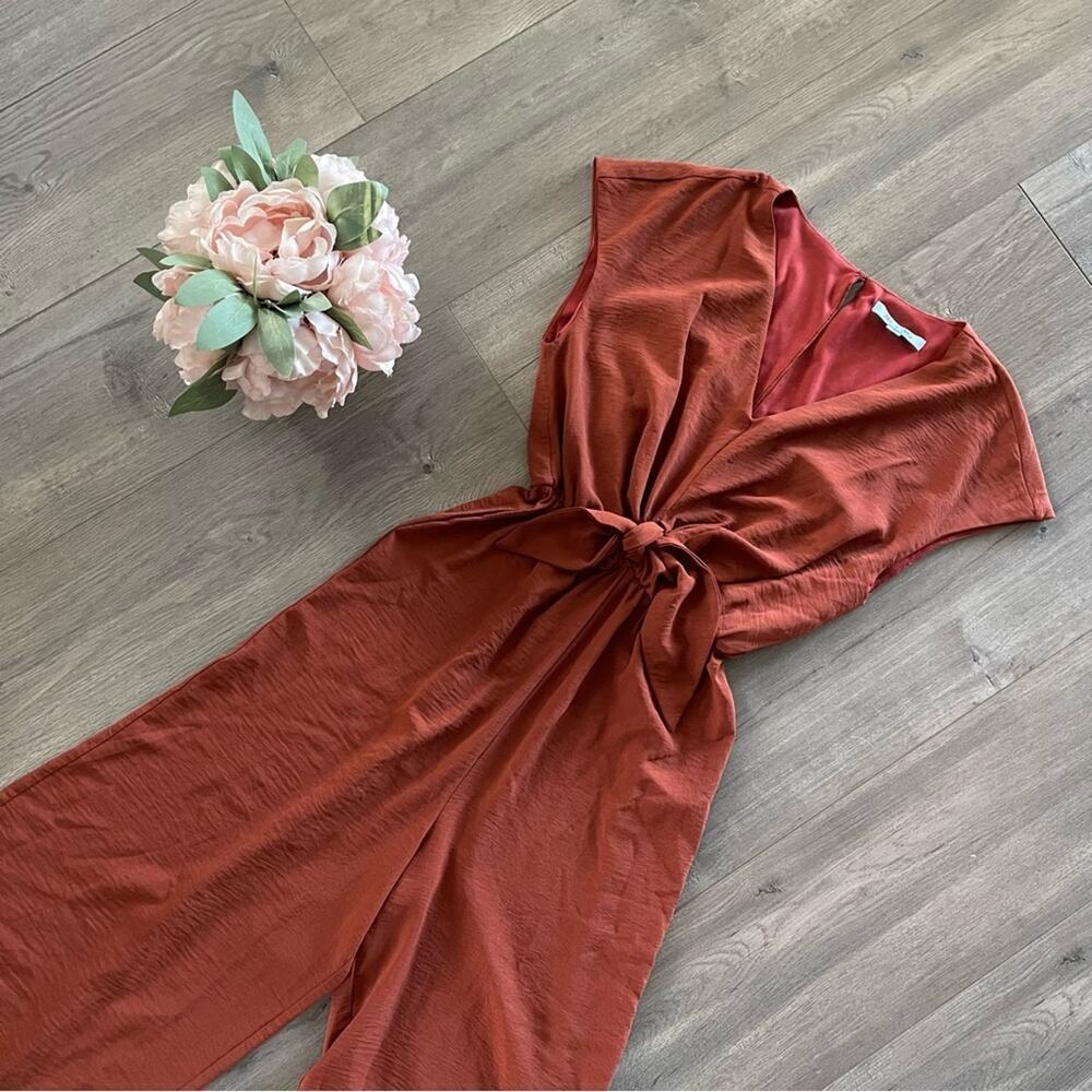 Buckle She‎ + Sky Siena Satin Wide Leg Tie Waist Jumpsuit